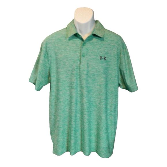Under Armour Men's Green Polo Golf‎ Shirt HeatGear Loose Fit Size L - Picture 1 of 6